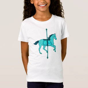 T-Shirt Carousel Horse - Turquoise et Aqua