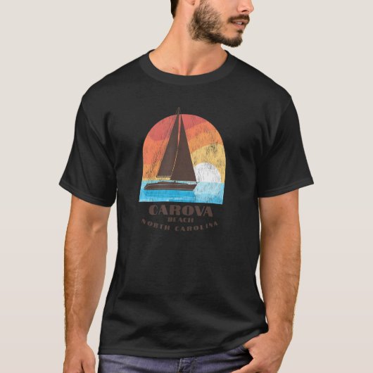 T-shirt Carova Beach  NC Vacationing Sailboating Sunrise (Devant)