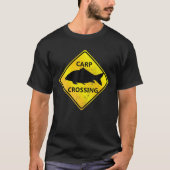 T-shirt Carp Crossing Funny Signal d'avertissement Carp Fi (Devant)
