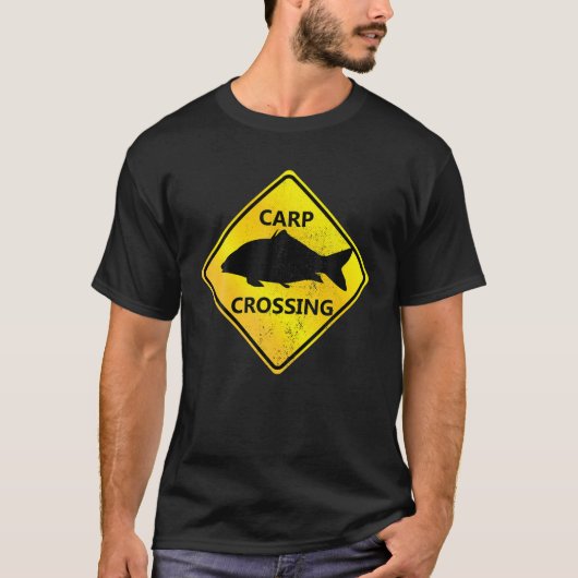 T-shirt Carp Crossing Funny Signal d'avertissement Carp Fi (Devant)