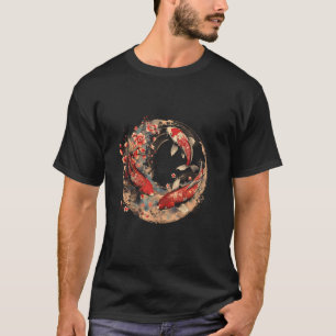 T-shirt Carpe asiatique Koi Poisson Koi Fleur de cerisier