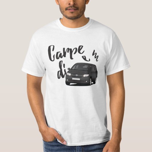 T-shirt Carpe Diem avec Dacia Sandero - 5 options de coule (Devant)