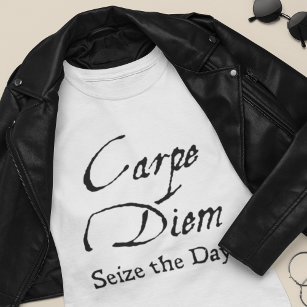 T-shirt Carpe Diem Dark Academia Typographie Vintage