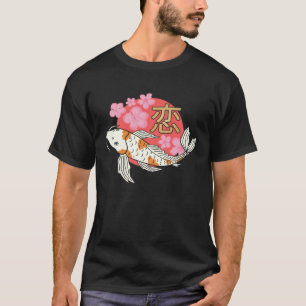 T-shirt Carpe Japonaise Koi Nishikigoi Sakura Cerisier Fle