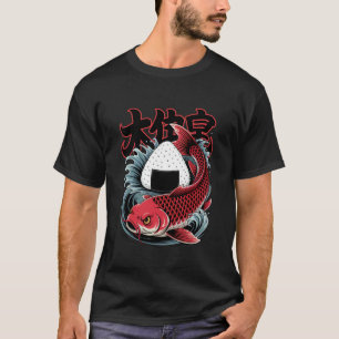 T-shirt Carpe Koï Aggressive avec Onigiri Japonais
