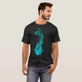 T-shirt Carpe Koi Bleue et Verte (Devant entier)