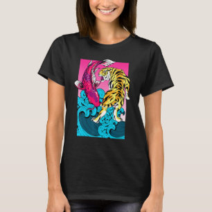 T-shirt Carpe Koï Carpe Tigre Yin Yang La Grande Vague Au