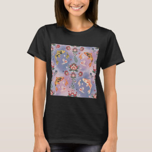 T-shirt Carpe Koï en motif continu dans le style de l'art