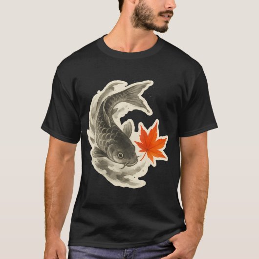 T-shirt Carpe koï et érable (Devant)