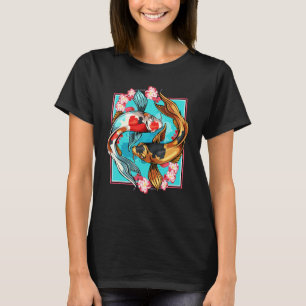 T-shirt Carpe Koï Japon Japon Nishikigoi Poisson Cerisier