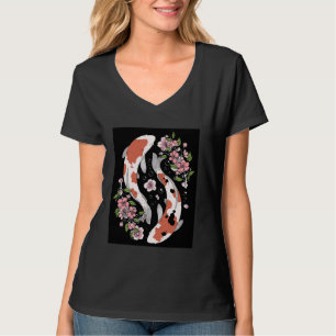 T-shirt Carpe Koi Japonaise Fleur de Cerisier Floral Japon