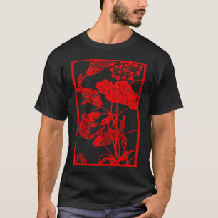 T-shirt Carpe Koi Japonaise Nishikigoi Poisson Feuille d'É
