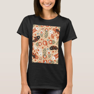T-shirt Carpe Koi motif sans couture dans le style de l'ar