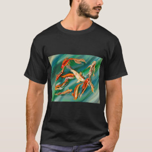 T-shirt Carpe koi sur fond vert brillant
