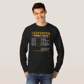 T-shirt Carpenter Hourly Rate Woodworking Carpentry (Devant entier)