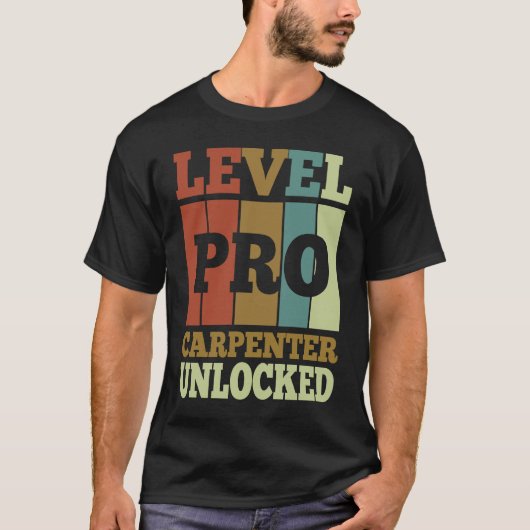 T-shirt Carpenter Pro Unlocked Vintage Style Unique (Devant)