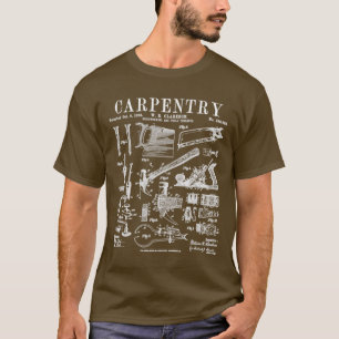 T-shirt Carpentry Carpenter Tools Handyman Vintage Patent