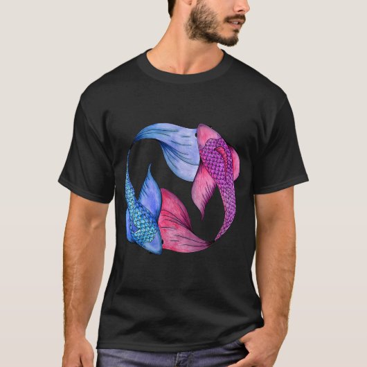 T-shirt Carpes Koï colorées (Devant)