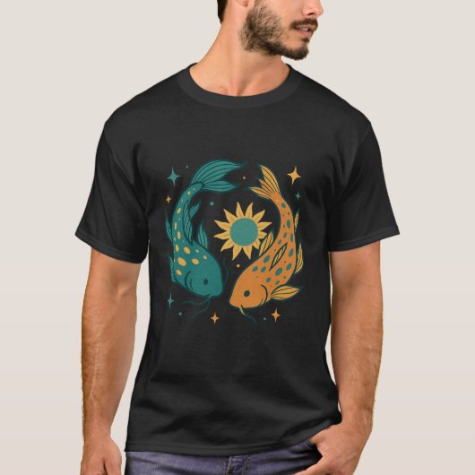 T-shirt Carpes Koï Colorées Unisexe (Devant)