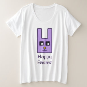 T-Shirt carré Bunny Pâques Plus Taille