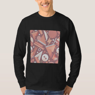 T-SHIRT CARRÉ DE CERCLE GÉOMÉTRIQUE TRIANGLE RETRO MOTIF O