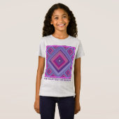 T-Shirt Carré de Diamant Rose violet Ajouter un texte fill (Devant entier)