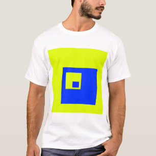 T-shirt Carré jaune et bleu