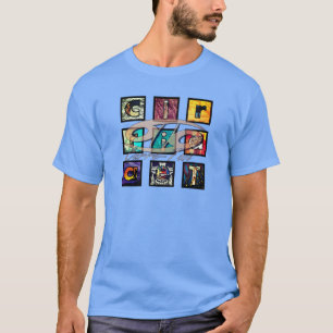 t-shirt Carre-Tail en désordre style scrabble