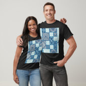 T-shirt Carreaux de patchwork, arrière - plan transparent. (Unisexe)