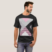 T-shirt Carreaux de patchwork, motif de dessin main libre. (Devant entier)