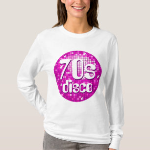 T-shirt Carreaux Disco Rose 'les années 70 Disco' manches