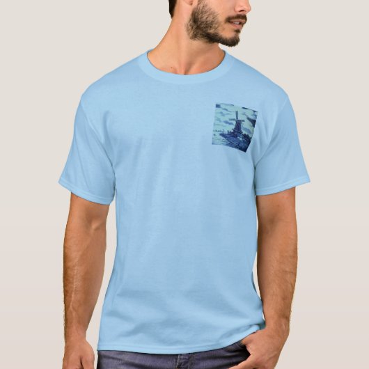T-shirt Carrelage bleu vintage Delft - Windmill (Devant)