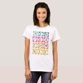 T-shirt Carrés Colorés Enseignables à Coudre (Devant entier)