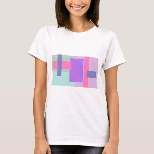 T-shirt Carrés en pastel (Devant)