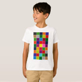 T-shirt Carrés multicolores et rayures Girly (Devant entier)