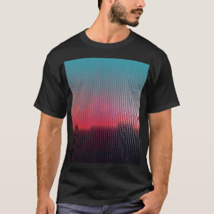 T-shirt Carrés urbains numériques : flou futuriste.