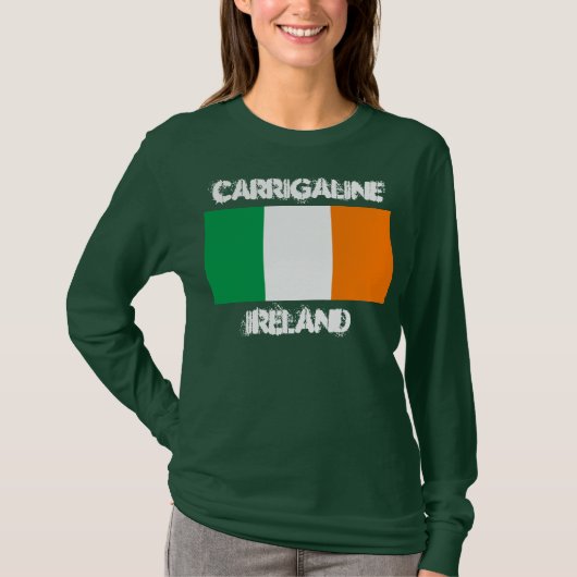 T-shirt Carrigaline, Irlande avec drapeau irlandais (Devant)