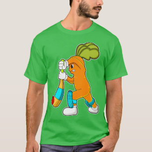 T-shirt Carrot at cricket with cricket bat