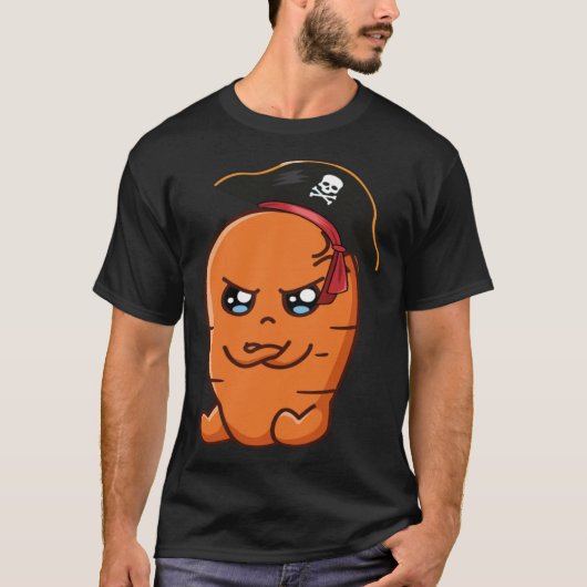 T-shirt Carrot Pirate Vegan Food (Devant)