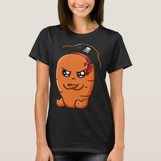 T-shirt Carrot Pirate Vegan Food (Devant)