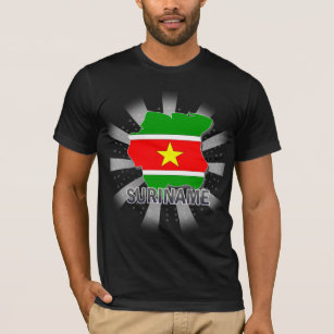 T-shirt Carte 2,0 de drapeau du Surinam