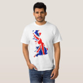 T-shirt Carte 2Side de drapeau de l'Angleterre (Devant entier)