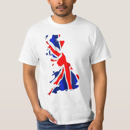 T-shirt Carte 2Side de drapeau de l'Angleterre (Devant)