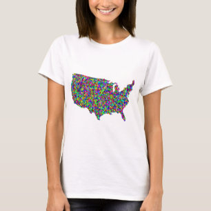 T-shirt Carte Abstraite de l'Amérique