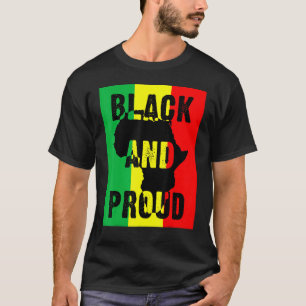 T-shirt Carte Africaine Africaine Noire Et Fière