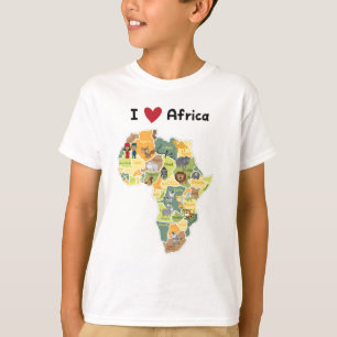 T-shirt Carte africaine de safari - coeur Afrique d'I -