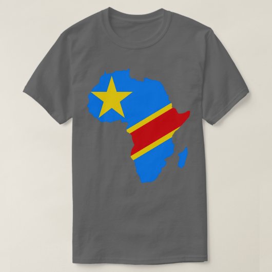 T-shirt Carte Afrique du drapeau de la République démocrat (Design devant)