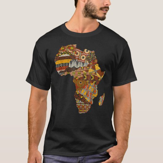 T-shirt Carte Afrique Kente Cloth Black History Mois Afro (Devant)