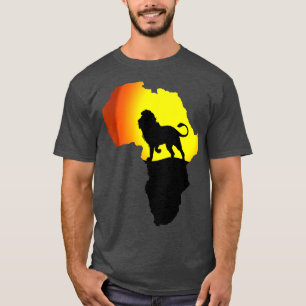 T-shirt Carte Afrique Lion Papa South Animaux Big Five Saf