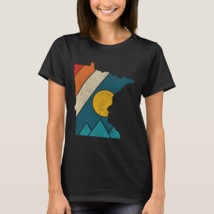 T-shirt Carte ancienne de l'État du Minnesota Montagnes Ra